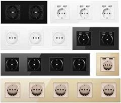 Wall Sockets Electric Power 2/3/4/5 Way EU Plug Outlets 220V 16A Crystal Glass Panel Multi USpB Charge for Home Office New 2026 High for Reliable Electronic Component, Precision, Stable Performance