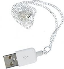 Miniblings White USB Flash Drive Necklace 45Cm Electronics Nerd Computer