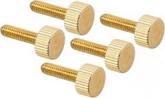M4x15mm Knurled Thumb Screws, 5 Pack Flat Tip Brass Bolts Grip Knobs Fasteners with Straight Shoulders for Lighting Furniture Electronic Mechanical