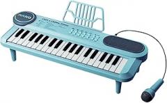 Electronic Keyboard Piano 37 Key Piano Keyboard Educational Interactive Multi Functional Multifunction for Valentine’S Day, Blue