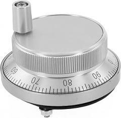 CNC Electronic Handwheel MPG Manual Pulse Generator with 6 Terminals 5V 60mm Diameter Aluminum Alloy for Engraving and Lathe Control Systems, Silver