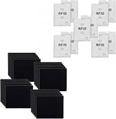 SaiTech IT 20 Pack 2mm Mouse Pad with Stitched Edges Non-Slip Rubber Base Mouse Pad for Computers Bundle with Set of 10 RFID Blocking Sleeves Best Way to Protect Your Cards from Electronic Theft