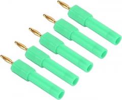 Banana Plug Adapter 2mm to 4mm with 5Pcs Screw Type Connectors for Electronics Testing, Green PA Brass Cable Connector with High Current 36A for Lab School Projects