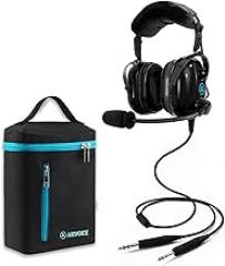 AIRVOICE Aviation Headset for Pilots with Passive Noise Reduction, PNR General Aviation Headset with Comfortable Earpads and Noise Canceling Microphone, for Pilot, Flight School Student, Instructor