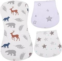 Milisten 3pcs Burp Cloths Soft Cotton Absorbent Rags for Milk Spit-up Gentle for Skin for Newborn Boys and Girls for Feeding and Burping