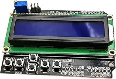 LCD1602 LCD Keypad Blue Backlit Display Module-Portable 4 Bit LCD Character Display with Contrast Adjustment, Easy User Interface Module for DIYers, Arduino Projects & Electronic