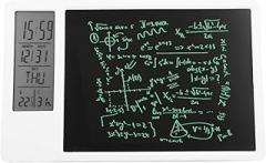 Electronic Calendar Writing Board, No Dust Desktop Digital Display Handwriting Drawing Tablet for Schools, Offices, Homes, Support Alarm Clock Function