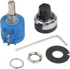 10K Ohm 10-Turn Adjustable Potentiometer with Counting Rotary Knob Tool for Precise Electronic Circuit Control in Industrial DIY Applications