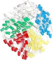 DOITOOL 500pcs Assorted Diffused LED Diodes Red Yellow Blue Green White Electronics Components Kit