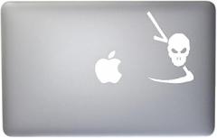 Grim Reaper Skull Vinyl Decal for MacBook, Laptop or Other Device 5 Inch (White)