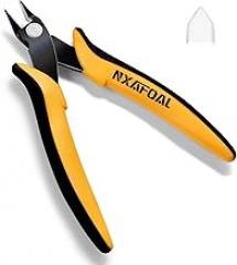 Micro Wire Cutters, 5.4 Inch Flush Cutters, 1 Pack Sharp Spring Loaded Micro Diagonal Cutters for Jewelry, Zip Ties, Electronics & DIY with Soft Grip Handles (Yellow & Black)