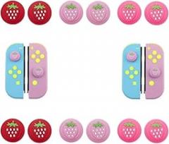 Strawberry Joystick Thumb Grips Cover Stick Thumbstick Caps for Switch NS Switch Lite NS (2PCS Pink)
