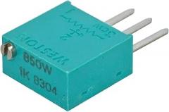 850W1K (3296W-1-102) 3296-3/8 Square 1K Ω 25-Turn Trimmer (Pack of 4)