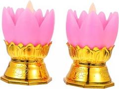 VOSAREA 2Pcs Electronic Lamp Unique LED Buddha Light Decoration for Home Temple Non Flicker Warm Glow for Bedroom Shape Design