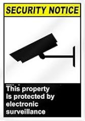 This Property Is Protected By Electronic Surveillance Security Sign - 10