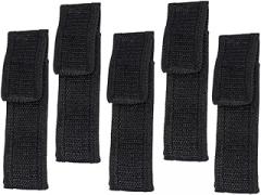 5pcs Black Flashlight Storage Bag Mini Electronic Torch Pouch Cloth Case for Camping Hiking and Outdoor Activities