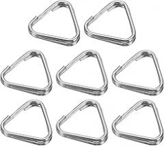 PATIKIL Camera Strap Lug Ring, 8 Pack Metal Triangle Split Ring Hook Adapter Universal for Camera Shoulder Strap, Silver
