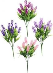 Milisten Artificial Lavender Decor Bouquet 4pcs Set, Lifelike Faux Lavender Stem Bunches in Light Purple, Deep Purple, Pink, and Lotus for Home, Garden, Wedding, and Festival Decorations