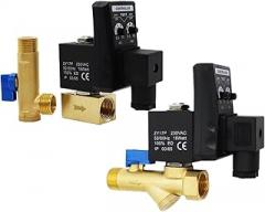 1/2 Electronic Drain Valve Air Compressor Filter Dry Air Storage Tank Drain Cooler Dry Electromechanical Magnetic Valve 220v(Split-Body Type)