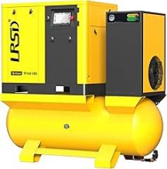 4-In-1 Rotary Screw Air Compressor 230V 15KW/20HP 3-Phase Variable Frequency Screw Air Compressor 80.16CFM 125PSI Industrial Air Compressed System With Cold Dryer And Air Tank Filter