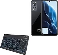 BoxWave Keyboard Compatible with Cubot Note 30 - SlimKeys Bluetooth Keyboard - with Backlight, Portable Slim LED 7 Colors - Jet Black