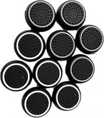 10 PCS Controller Thumbstick Caps Cover Replacement Silicone Touch Controller Rocker Cover for PS3 / PS4 / PS5 (Black with White +Black with Grey)