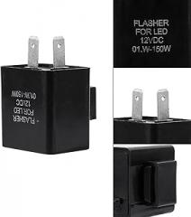 Electronic Flash Control Relay for LED Indicator Light, Compatible with 12V Motorcycle, 2-Pin, Black, Fix Flash Speed