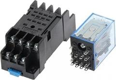 1set MY4NJ 14PIN 4DPDT Electronic Micro Mini Electromagnetic Relay 5A Coil with PYF14A Socket Base (Size : DC 12V)