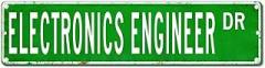 Electronics Engineer Street Sign Electronics Engineer Decor Profession Metal Sign 3x12in Personalized Easy to Mount Aluminum Metal Sign Metal Plaque Sign for Home Bar Restaurant Cafe Wall