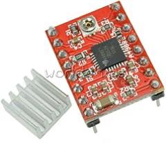 Electronic Components 1/2/5PCS StepStick Stepper Motor Driver A4988 Module Reprap 3D Printer HeatSink - (Amount:1PCS)