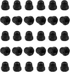 M6 nut Black hex nut Inner Cap Decorative Cap nut Suitable for Furniture, Electronic Equipment, Mechanical Equipment, etc. (Black) 30pcs
