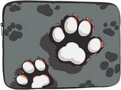 Animal Footprint Laptop Bag Women Men Shockproof Travel Office School Laptop Bag, black, 10 inch