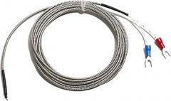 K/E Type Thermocouple Temperature Sensor 1M 2M 4M 5M Metal Shield Probe 1Pcs(1M Cable Length,E Type)