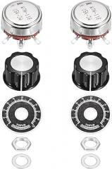 MECCANIXITY 2 Set WTH118 15K Potentiometer Kit, Single Turn Rotary Carbon Variable Potentiometers with Knobs Nuts Washers Dials for DIY Electronics Audio Equipment