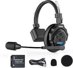 SYNCO XTALK X1 Intercom Headset System, 2.4GHz Full Duplex 24H 350M/1148FT Real-time Monitoring, Wireless-Headset-Intercom-for-Communication