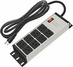 CCCEI Heavy Duty Power Strip Surge Protector 20 AMP, 8 Outlets 12 Gauge Industrial Shop Garage Metal Multiple Outlets, 6 FT Extension Cord 5-15P Adapter High Amp 6-20R T-Slot 20a for Appliance