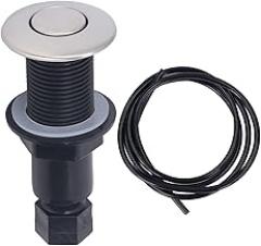 Stainless Steel Garbage Disposal Air Switch Push Button for Electric Water Heater, Massage Bathtub, with Lock Function, Easy to Install