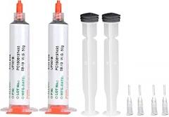 2pcs 50g Syringe Solder Paste Sn42 Bi58 SMD PCB Electronics Repair Low Temperature Solder Paste for Electronics (301B)