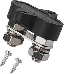 Power Distribution Block for M8, 12-48V DC Battery Terminal Junction Block with Positive Negative Bus Bar, Car RV Marine Electrical Connection Block for Trucks, Boats, and Yachts（Black）