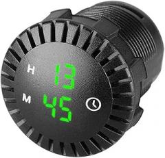 Waterproof 12V/24V Auto Car Boat Motorcycle 24hours for Touch Digital Clock LED Display SUV Panel Electronic Clo Large Digital Clock for Seniors, Green
