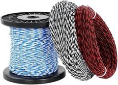 PTFE Wire 2pins Twised Pair 26/25/24/22/20/18/17/15/13AWG DIY FEP Electronic Signal Silver Plated Copper Cable(Blue White,2 Meters_25AWG (0.15MM2))