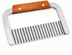 Fries Machine Fries Cutter 1PC Potato Slicer Wavy Crinkle Cutting Tool Vegetable Fruit Salad Chopping Knife French Fries Maker Food Grade Blade Kitchen Use French Fries Slicer