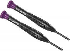 Tiny Torx Screwdriver, 109mm Length, Steel T10 Star Head Screw Driver with Swivel Lid Non-Slip Grip - (Applications: for Eyeglasses Watches Electronics Computer), 2pieces