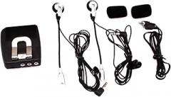 ZEZEFUFU Portable Audio Wired Headset Motorcycle Intercom Host with Headphones Kit Helmet Earphone