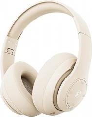 RadioShack Bluetooth Headphones – 40mm Drivers, 30-Hour Playtime, Bluetooth 5.4, Built-in Microphone, Foldable Design, Elegant Creme