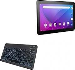 BoxWave Keyboard Compatible with Allview Viva 1003G Lite - SlimKeys Bluetooth Keyboard - with Backlight, Portable Slim LED 7 Colors - Jet Black
