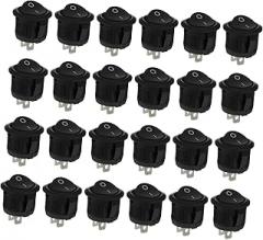 24pcs Pin Round Rocker Grade Boat Control for Cars Motorcycles and Electronics Modifications
