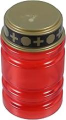 Electronic Cross Candle Lamp Red Irregular Shell LED Memorial Light for Cemetery Grave Decorations Prayer and Remembrance Flameless Battery-Free