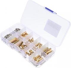 1set Brass Column Assortment Kit Stainless Steel Screws Nuts Organizer Box for Board Fastening Isolation Support Versatile Use Electronics Lighting