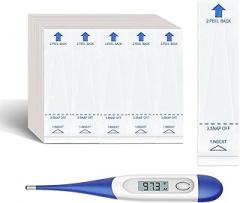Bundle of Dark Blue Oral Thermometers & Thermometer Covers Disposable - 100 pcs